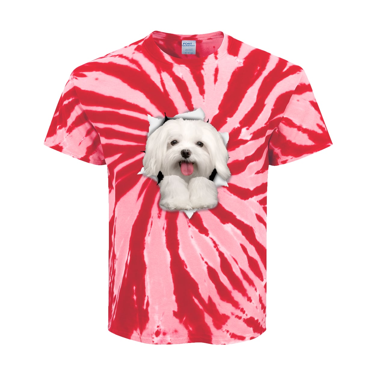 PC147Y Port & Company Kids Tie-Dye Tee - Red