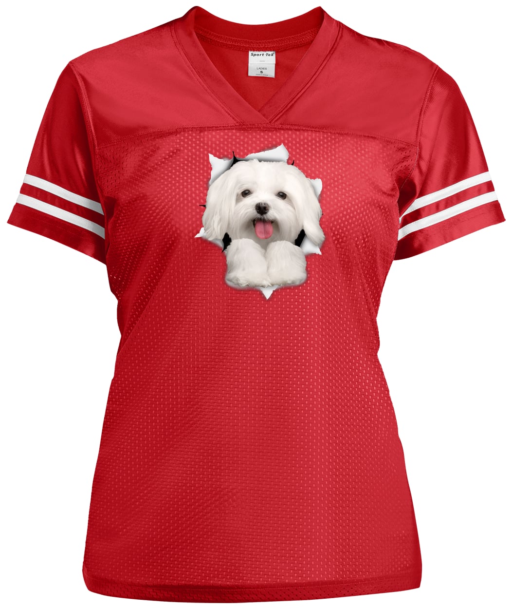 LST307 Sport-Tek Ladies' Replica Jersey - True Red/White