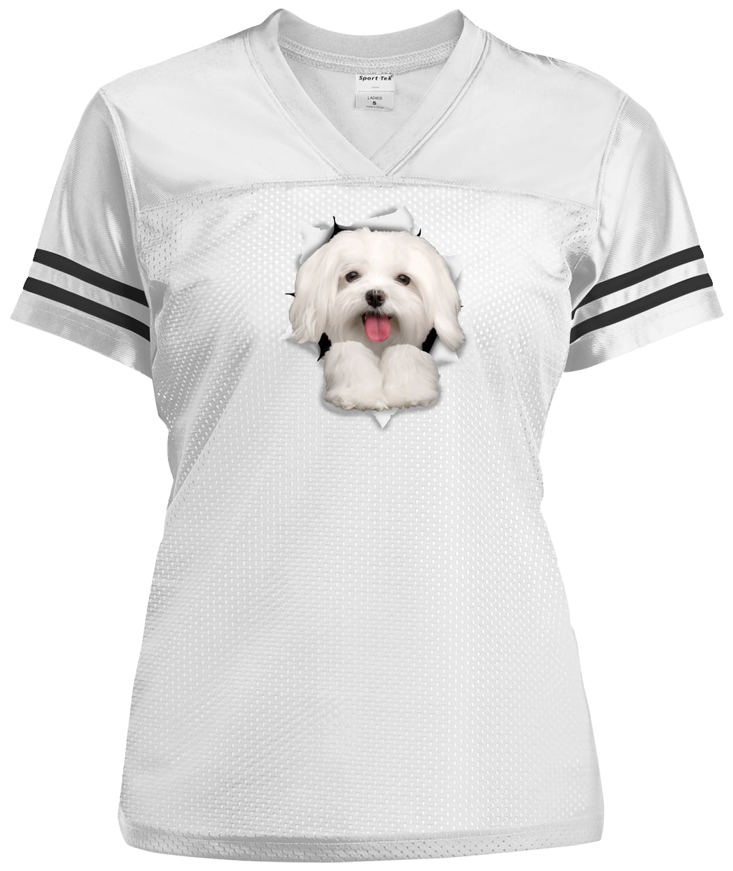 LST307 Sport-Tek Ladies' Replica Jersey - White/Black