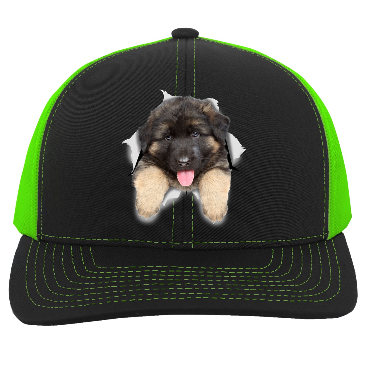 104C Trucker Snap Back - Black/Neon Green