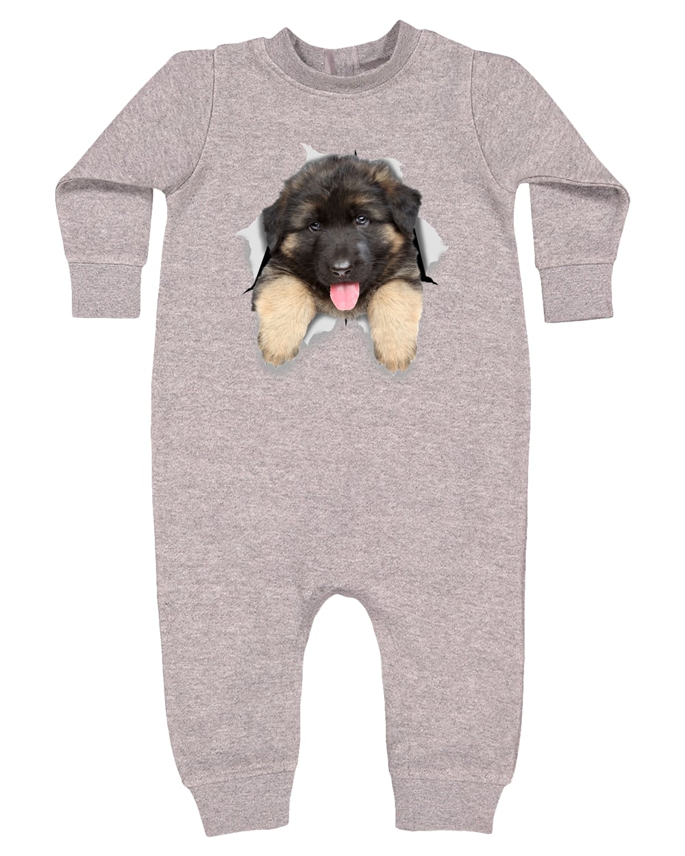 4447 Rabbit Skins Infant Fleece One-Piece Bodysuit - Heather Grey