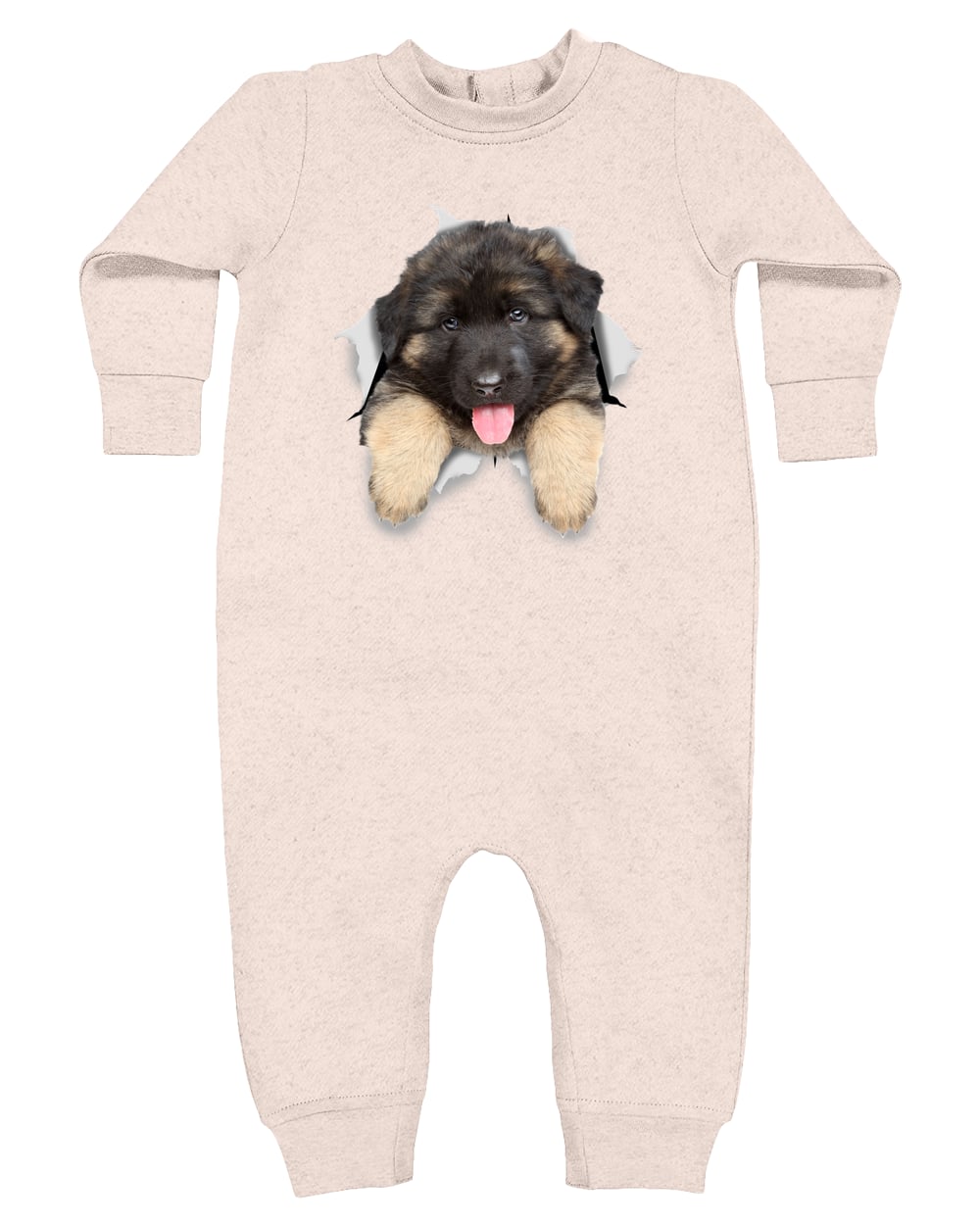 4447 Rabbit Skins Infant Fleece One-Piece Bodysuit - Natural Heather