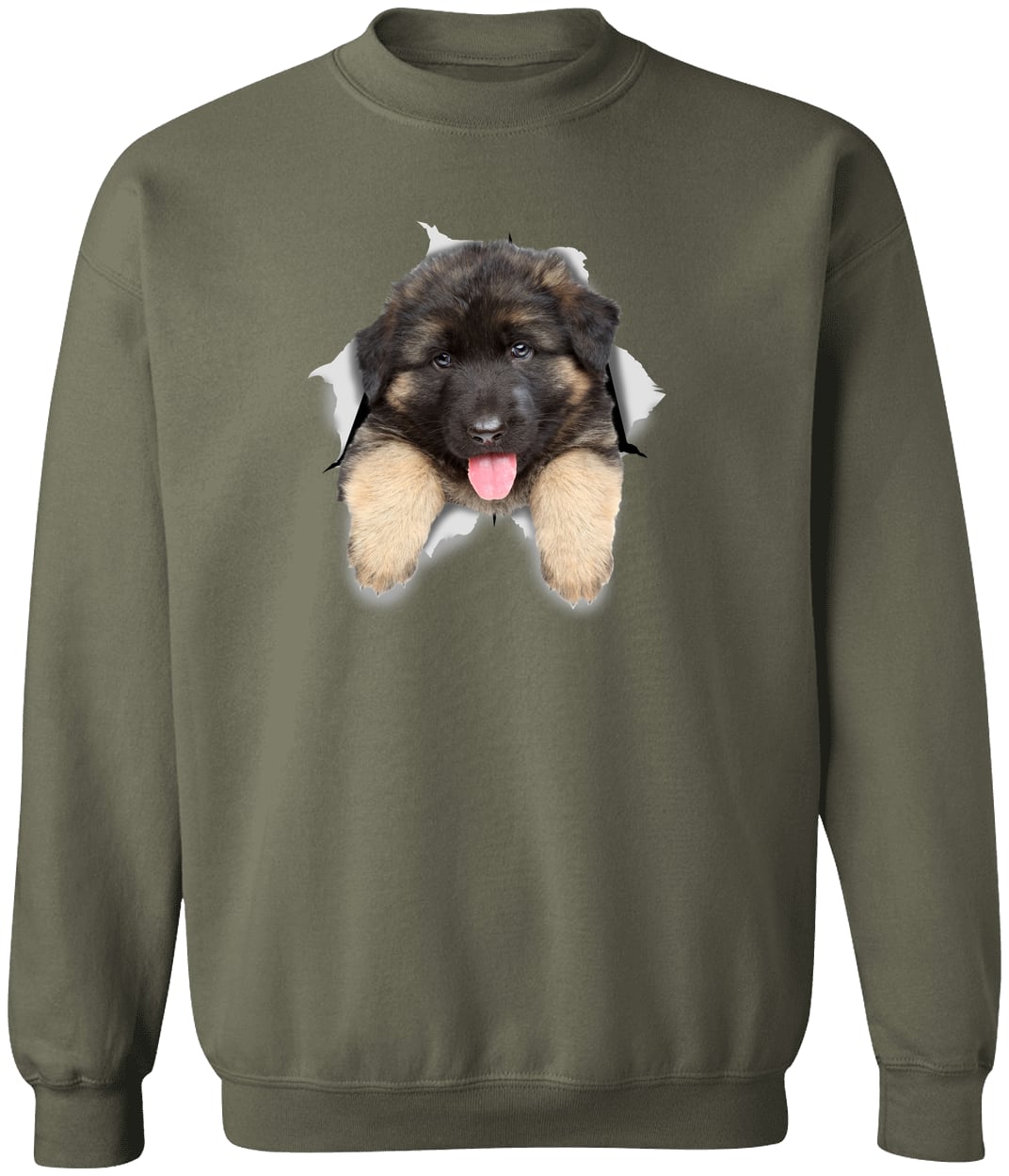 G180 Gildan Crewneck Pullover Sweatshirt - Military Green