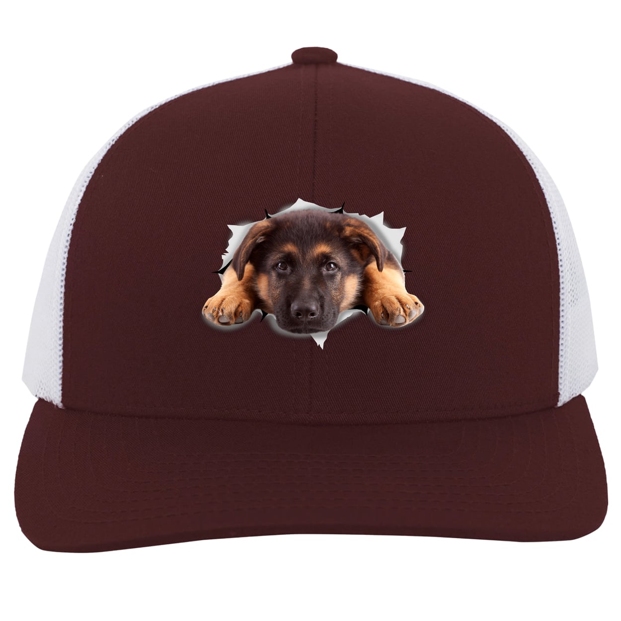 104C Trucker Snap Back - Maroon/White