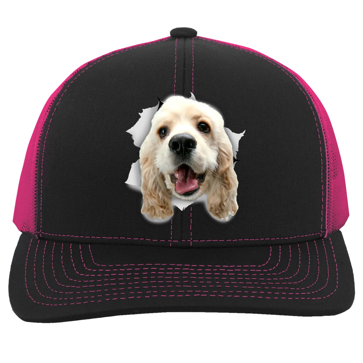 104C Trucker Snap Back - Black/Pink