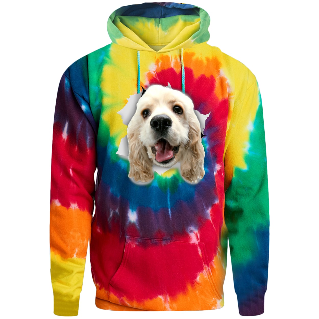 PC146 Port & Company Adult Tie-Dye Pullover Hoodie - Rainbow