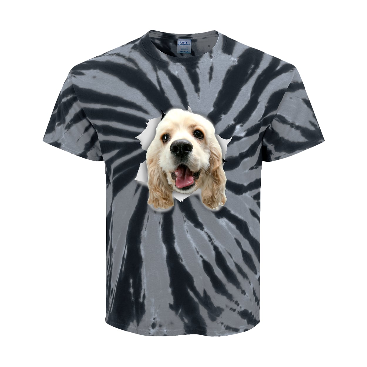 PC147Y Port & Company Kids Tie-Dye Tee - Black