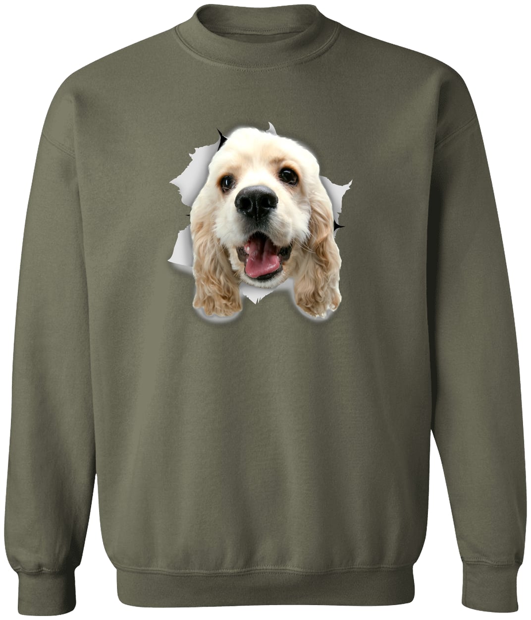 G180 Gildan Crewneck Pullover Sweatshirt - Military Green