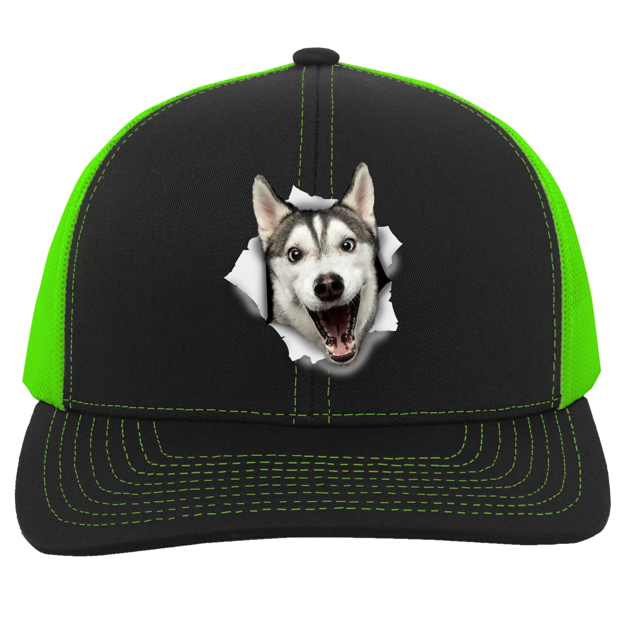 104C Trucker Snap Back - Black/Neon Green