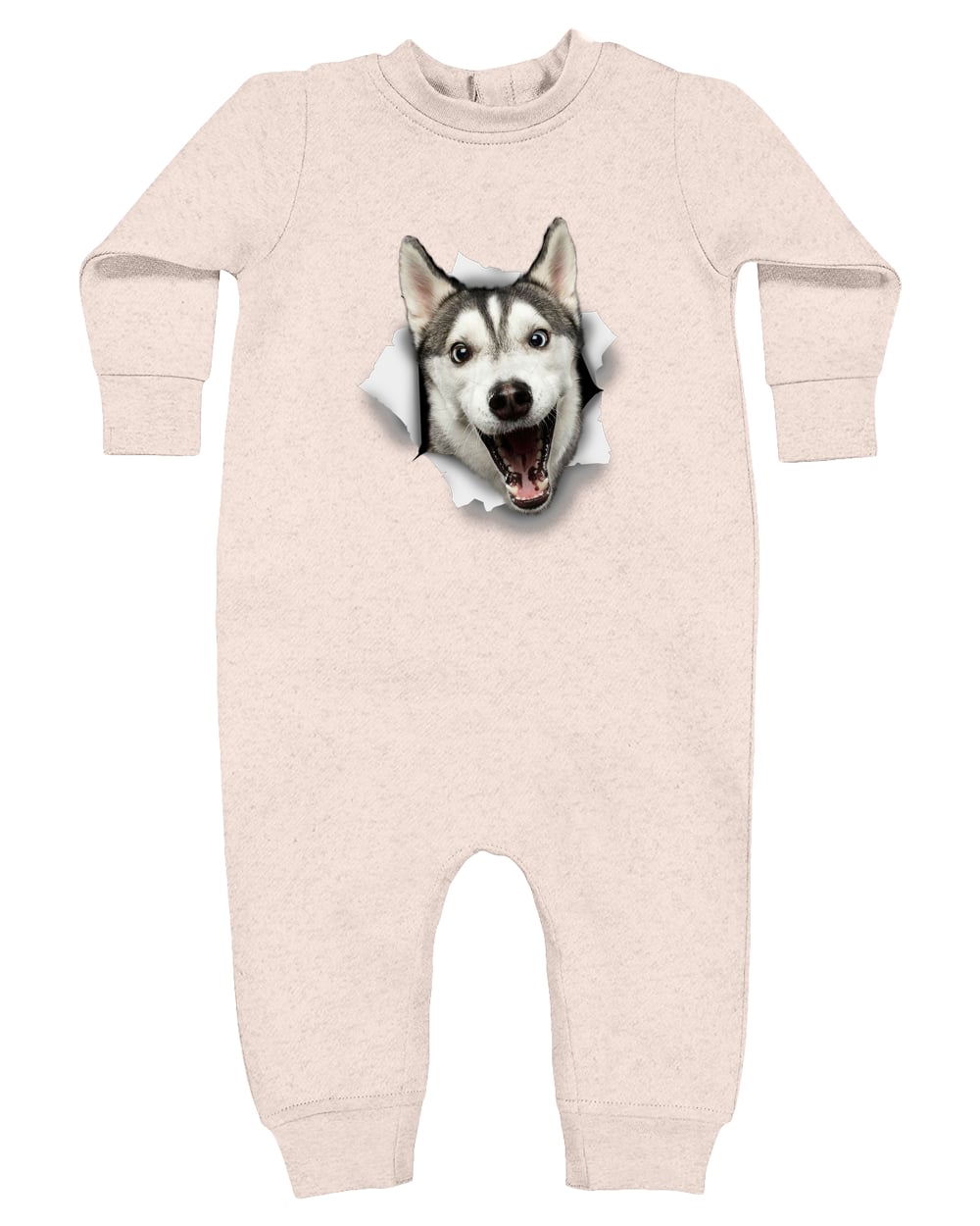 4447 Rabbit Skins Infant Fleece One-Piece Bodysuit - Natural Heather