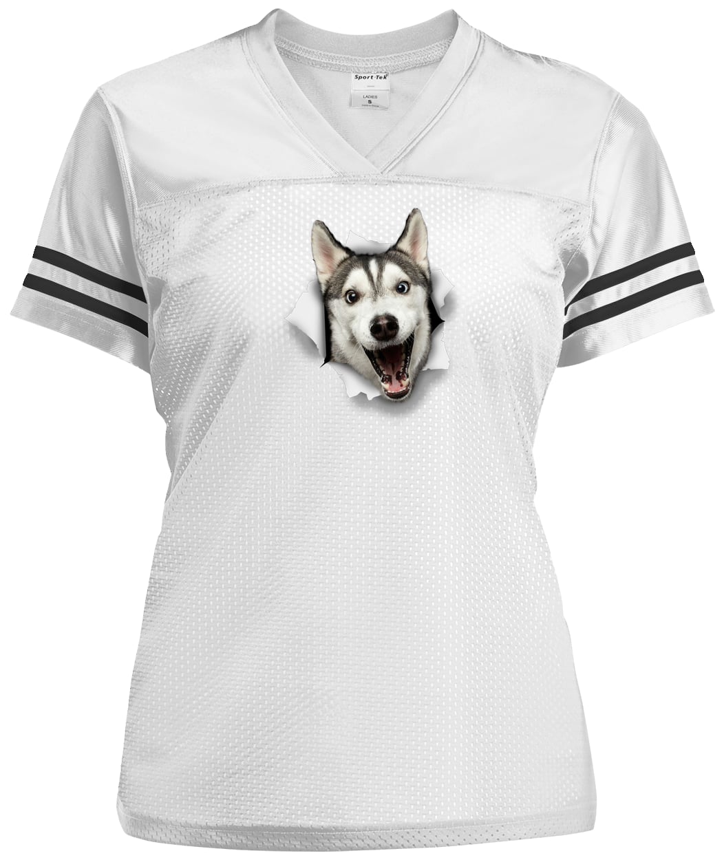 LST307 Sport-Tek Ladies' Replica Jersey - White/Black