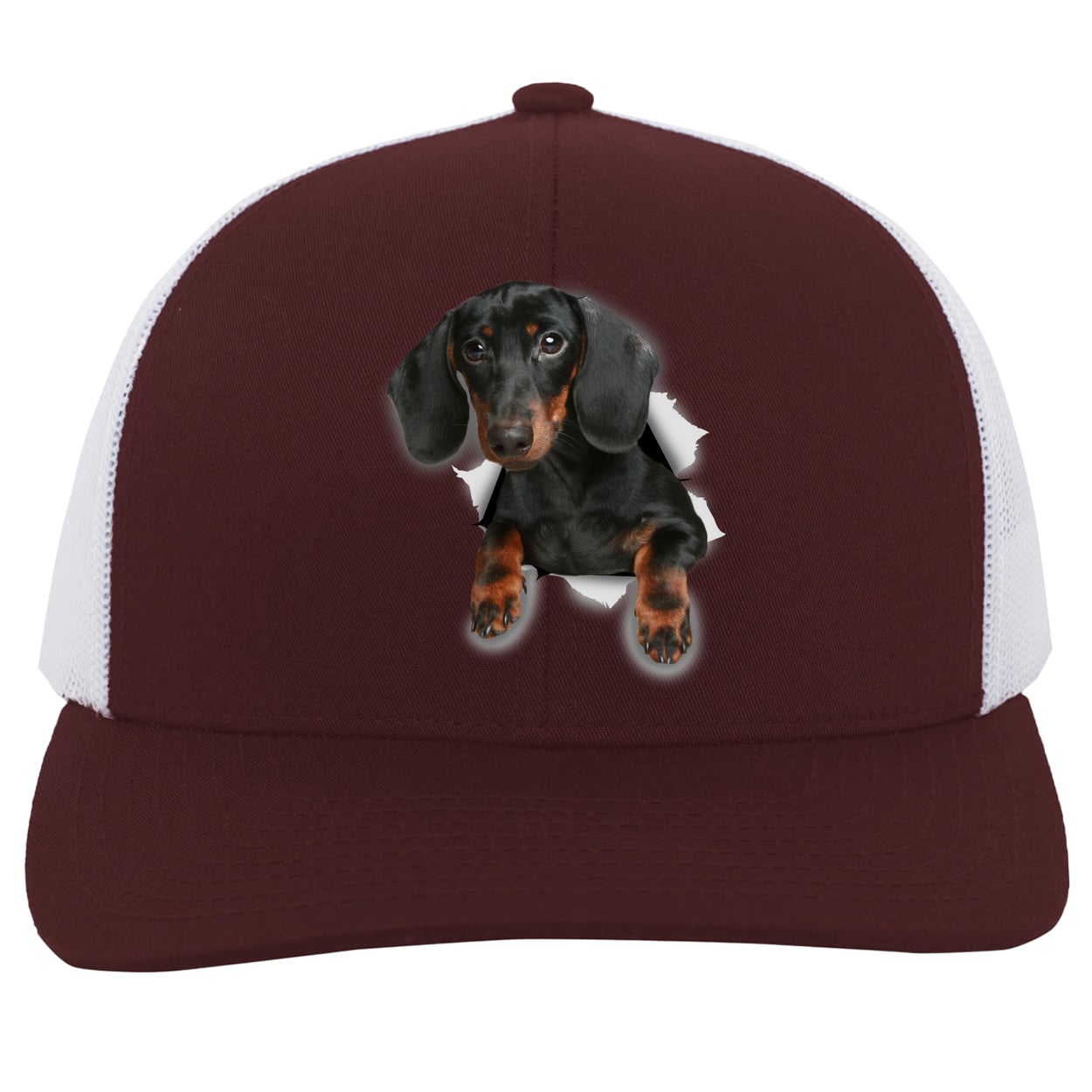 104C Trucker Snap Back - Maroon/White