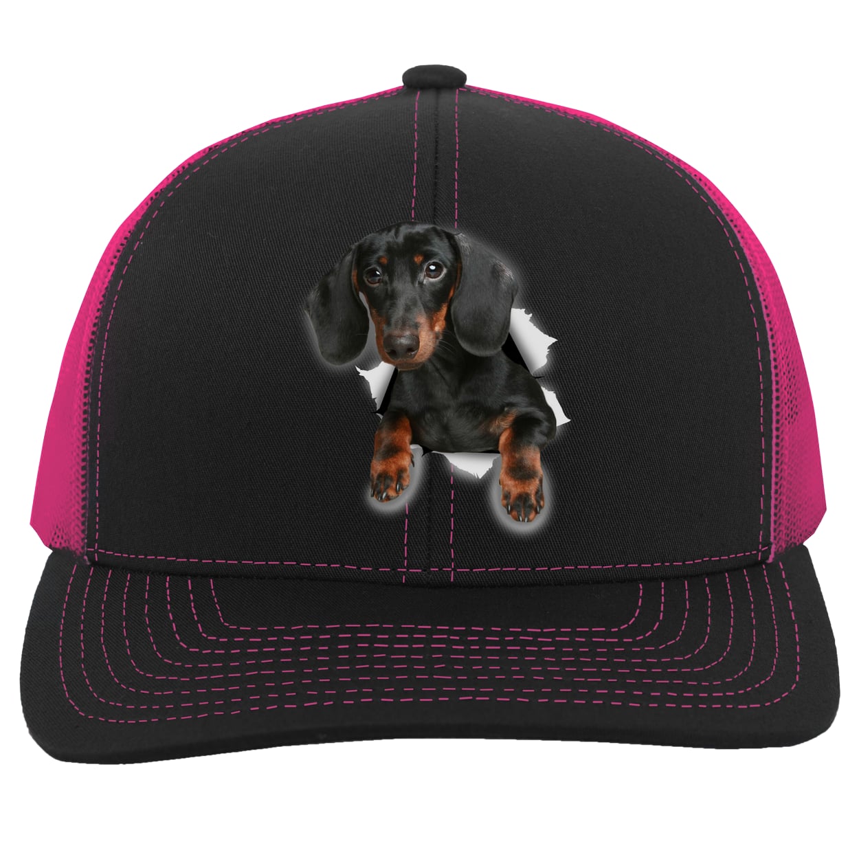 104C Trucker Snap Back - Black/Pink