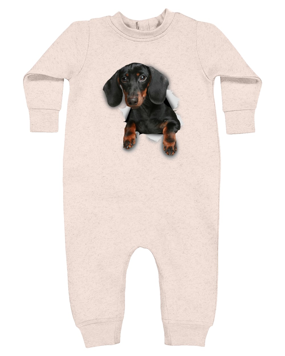 4447 Rabbit Skins Infant Fleece One-Piece Bodysuit - Natural Heather
