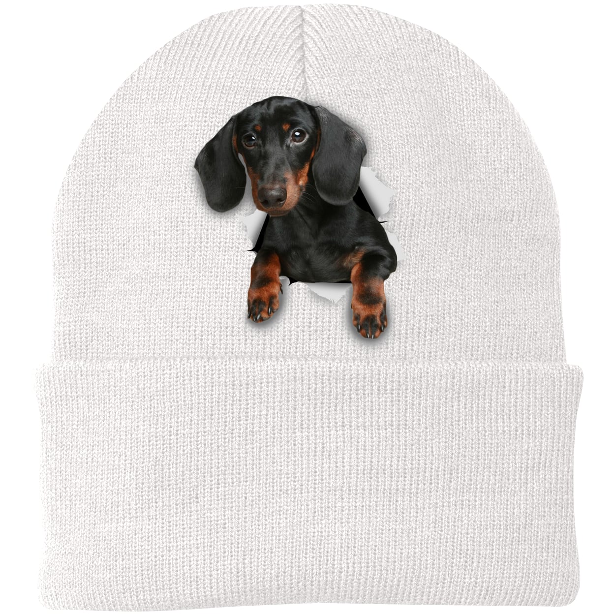 CP90 Port & Company Knit Beanie - White