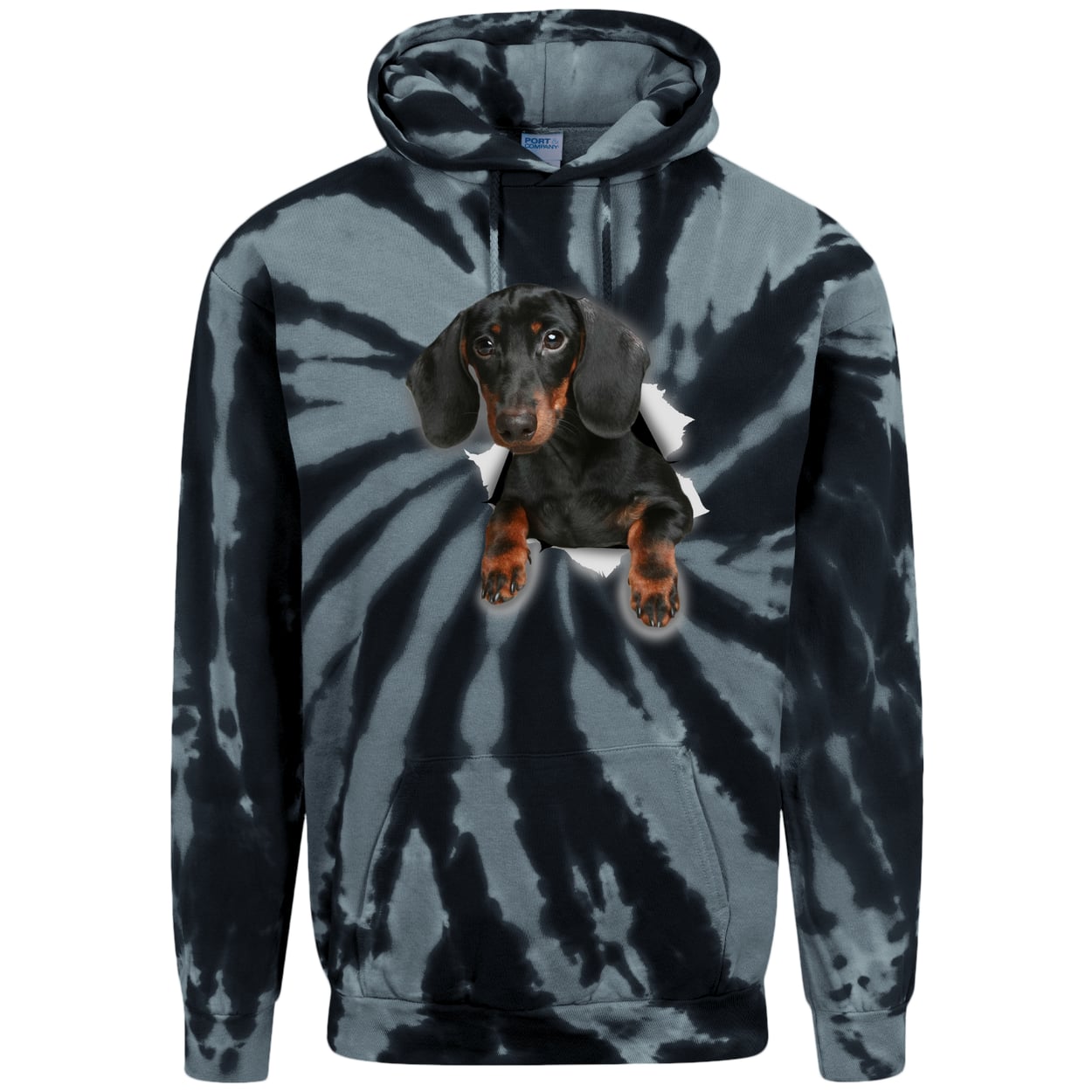 PC146 Port & Company Adult Tie-Dye Pullover Hoodie - Black