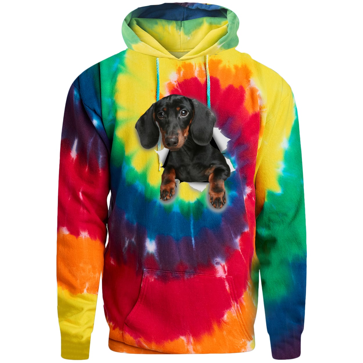 PC146 Port & Company Adult Tie-Dye Pullover Hoodie - Rainbow