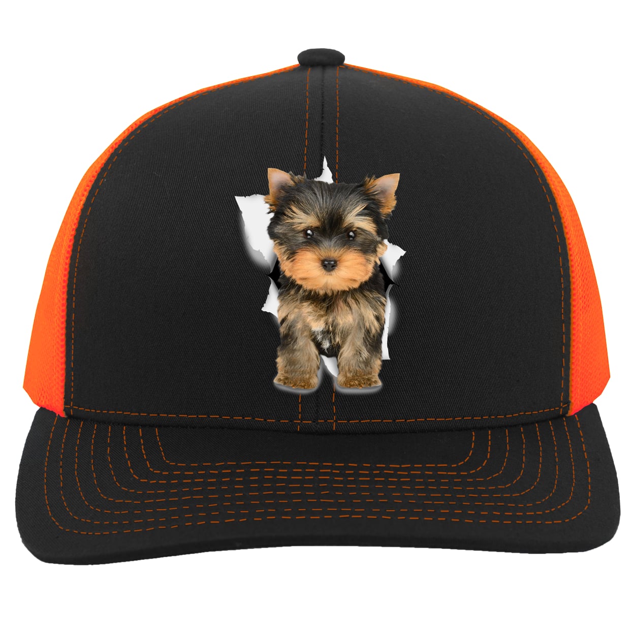 104C Trucker Snap Back - Black/Neon Orange