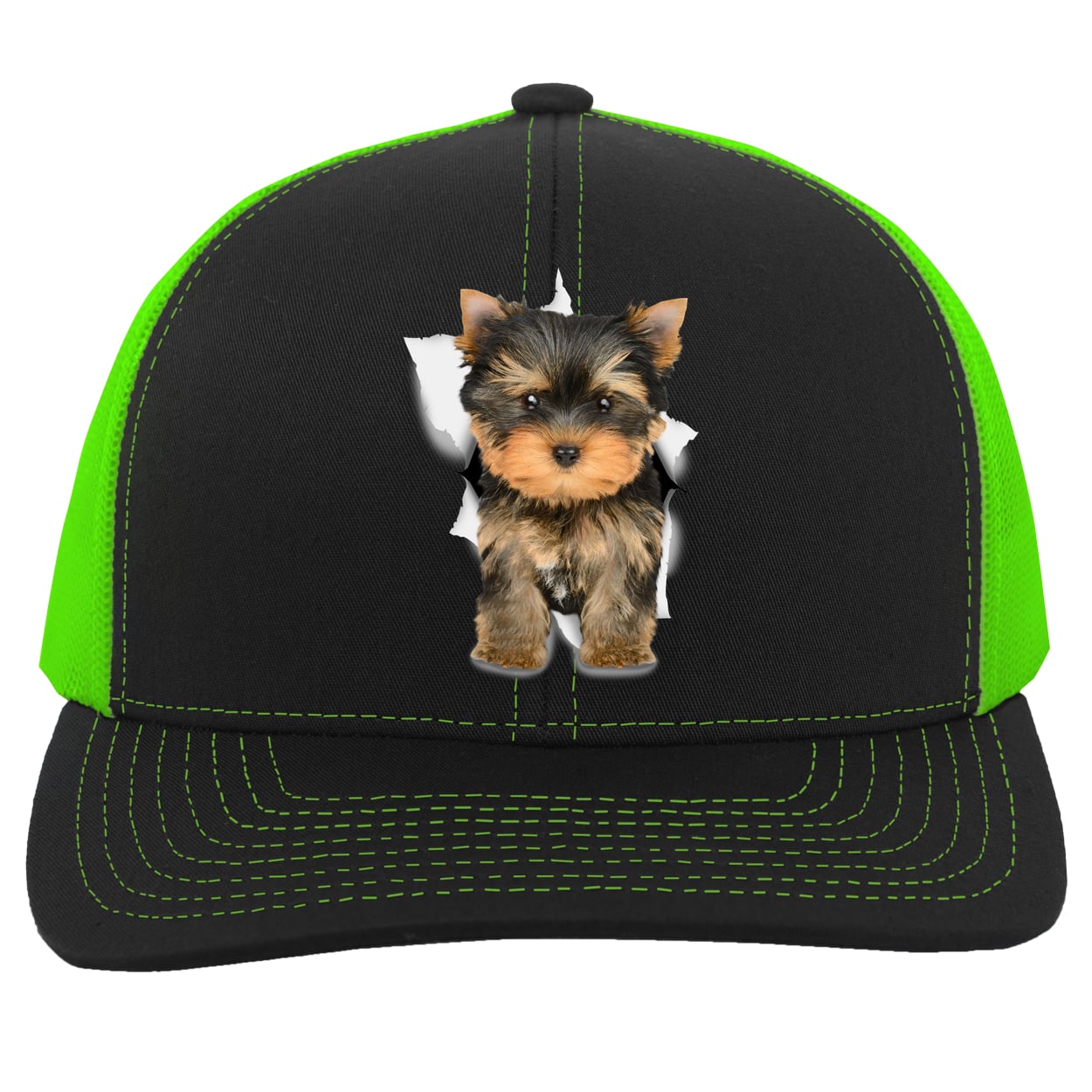 104C Trucker Snap Back - Black/Neon Green