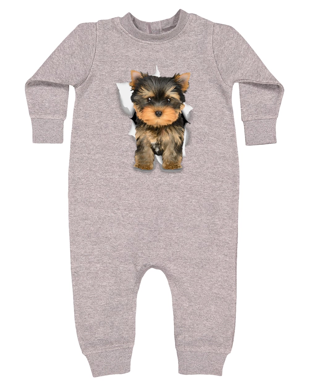 4447 Rabbit Skins Infant Fleece One-Piece Bodysuit - Heather Grey