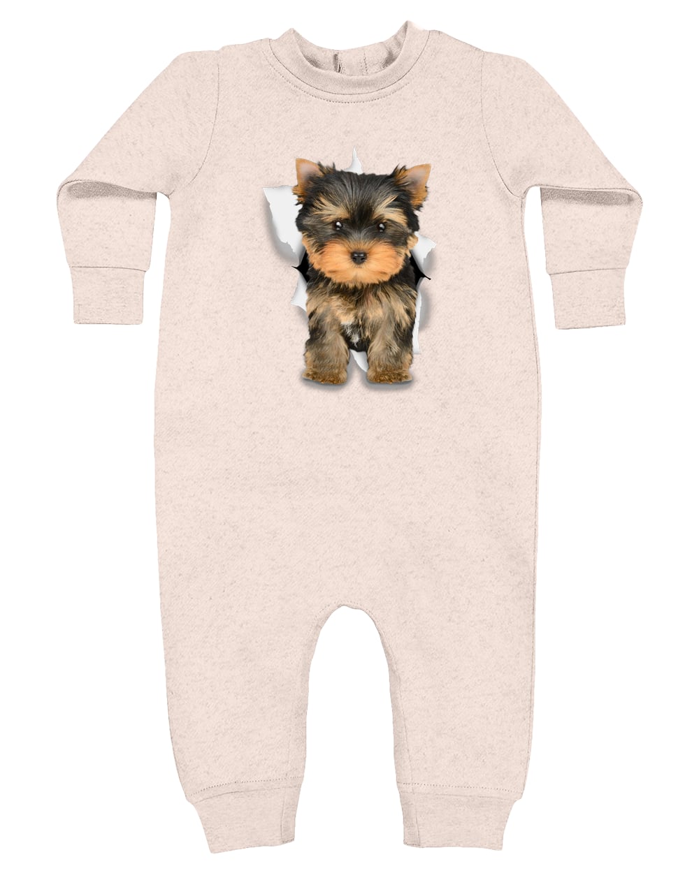 4447 Rabbit Skins Infant Fleece One-Piece Bodysuit - Natural Heather