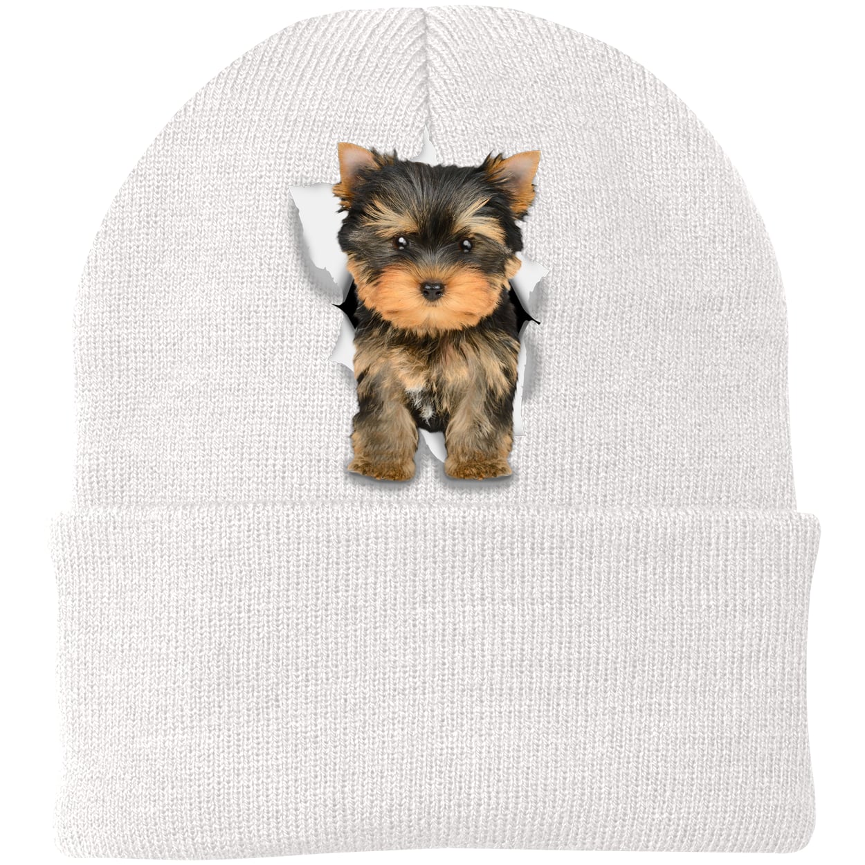 CP90 Port & Company Knit Beanie - White