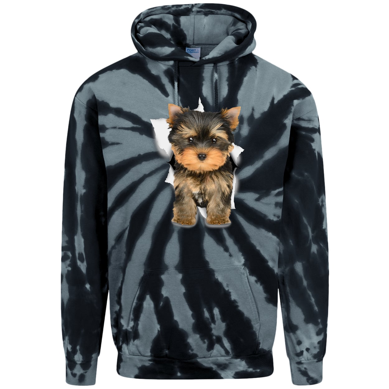 PC146 Port & Company Adult Tie-Dye Pullover Hoodie - Black