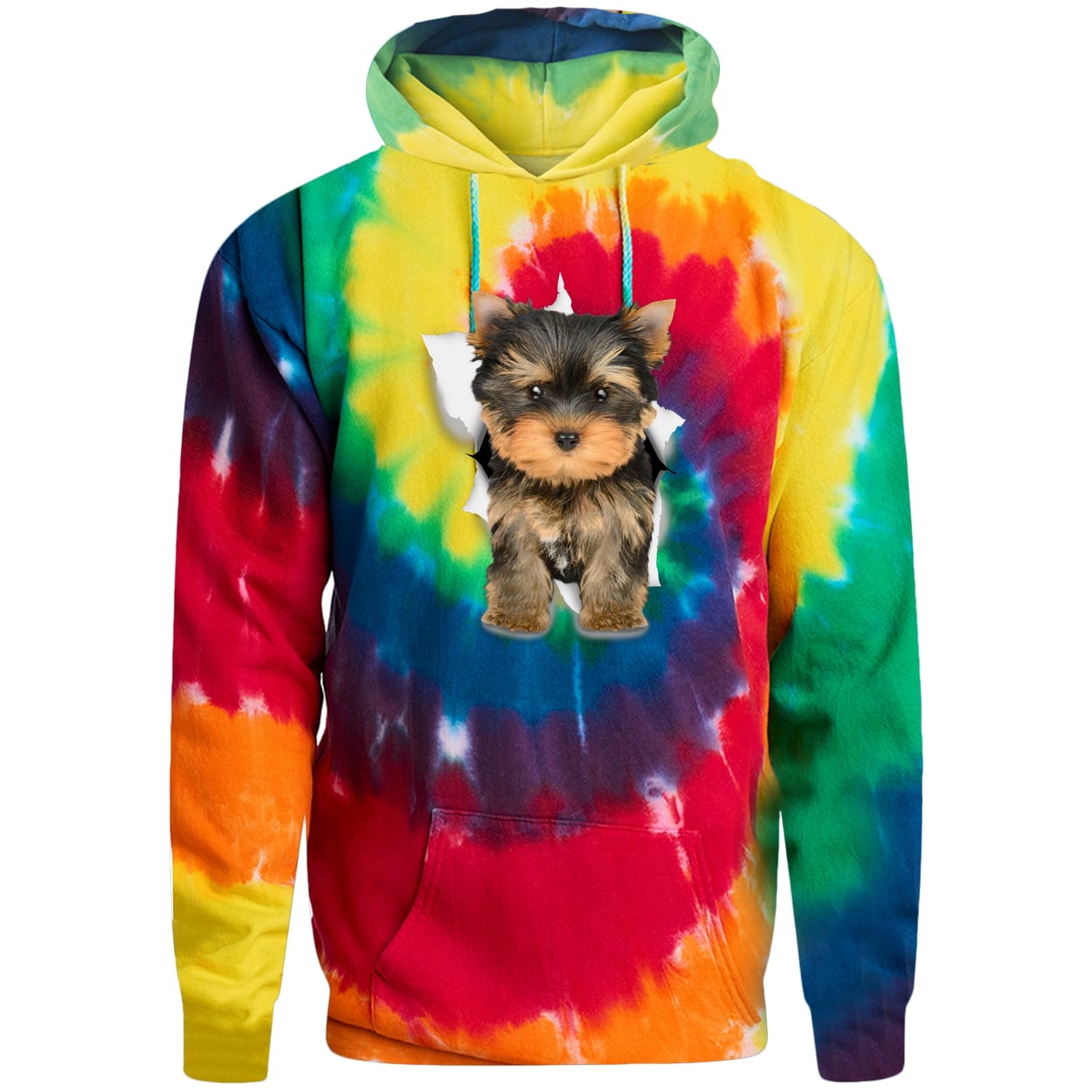 PC146 Port & Company Adult Tie-Dye Pullover Hoodie - Rainbow