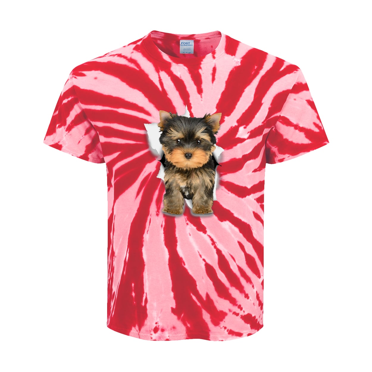 PC147Y Port & Company Kids Tie-Dye Tee - Red