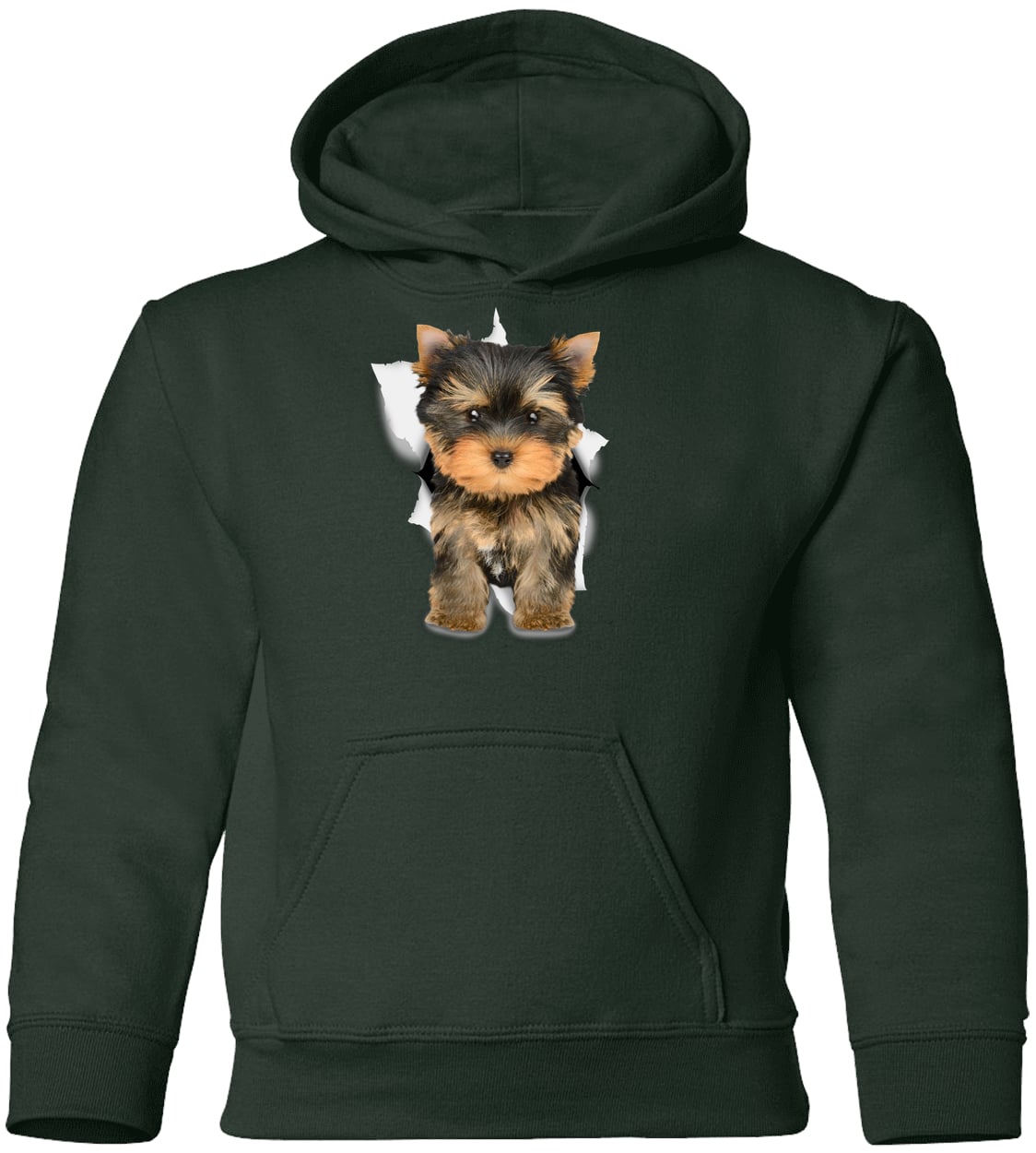 G185B Gildan Youth Pullover Hoodie - Forest Green