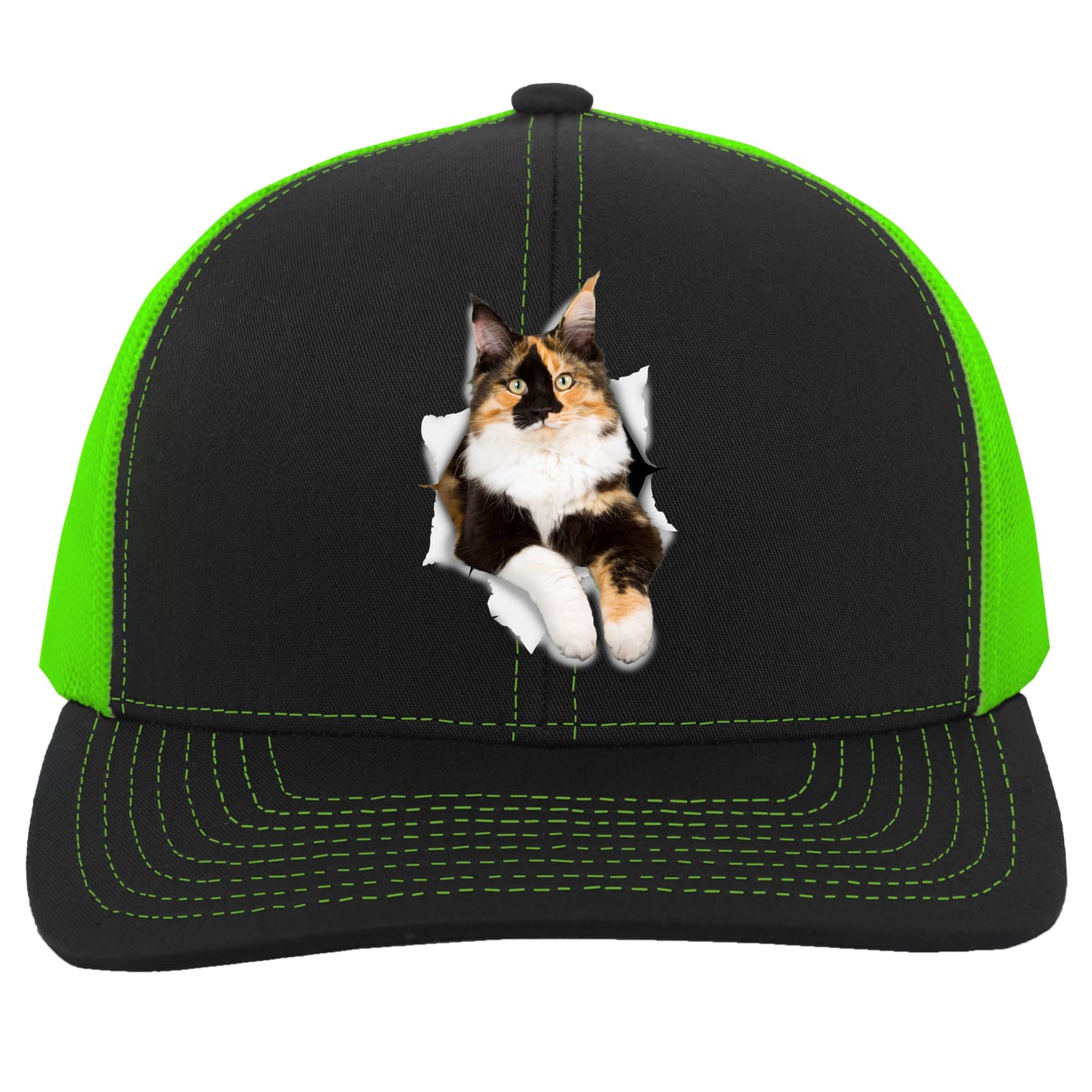 104C Trucker Snap Back - Black/Neon Green