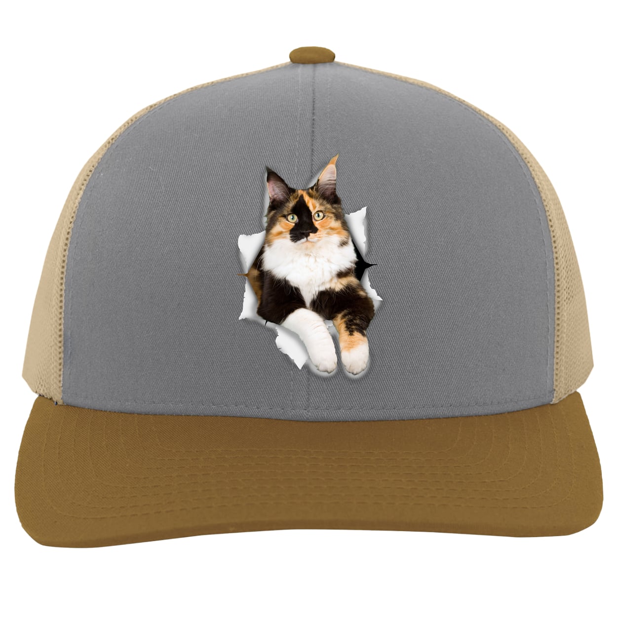 104C Trucker Snap Back - Heather/Beige/Amber