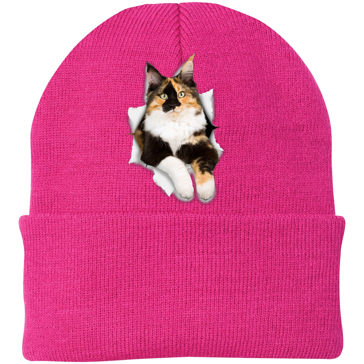 CP90 Port & Company Knit Beanie - Neon Pink