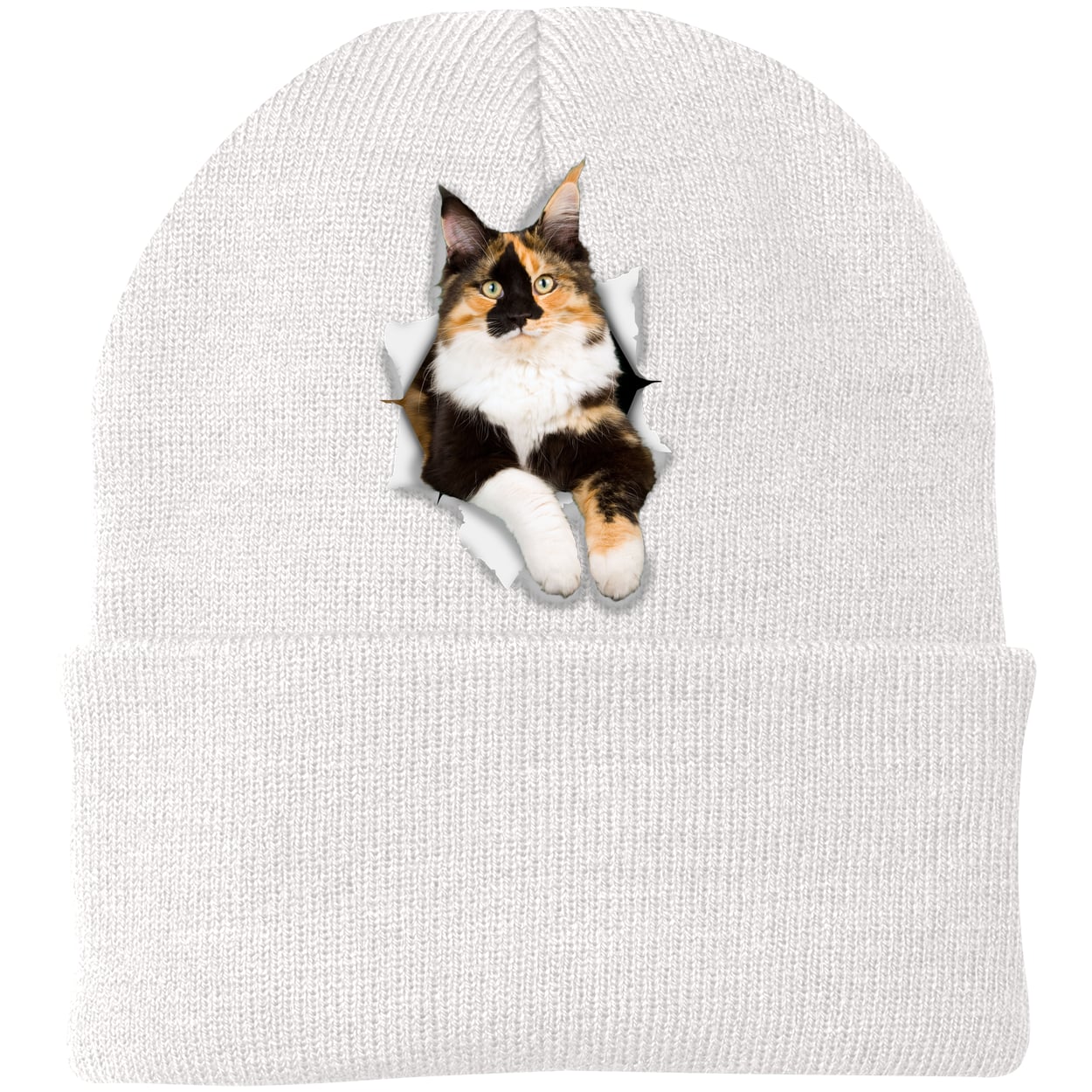 CP90 Port & Company Knit Beanie - White
