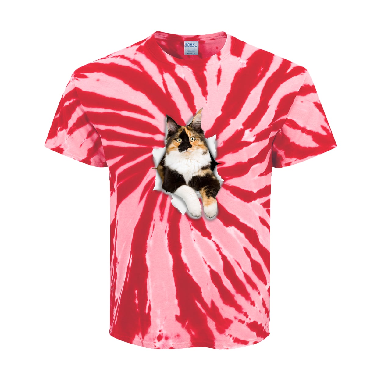 PC147Y Port & Company Kids Tie-Dye Tee - Red