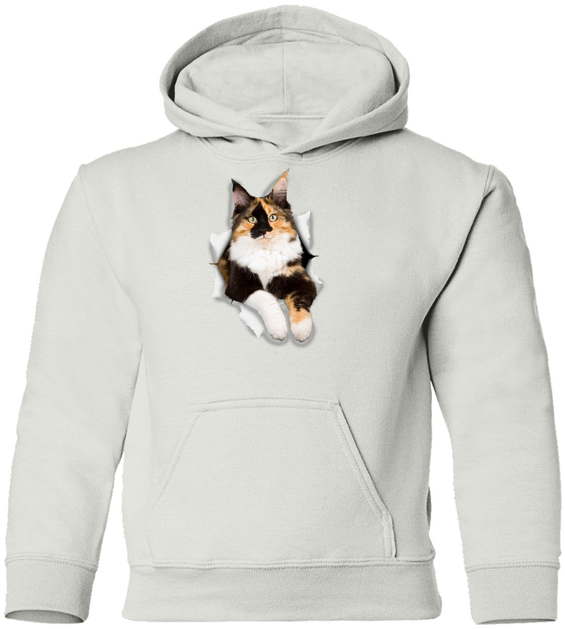 G185B Gildan Youth Pullover Hoodie - White