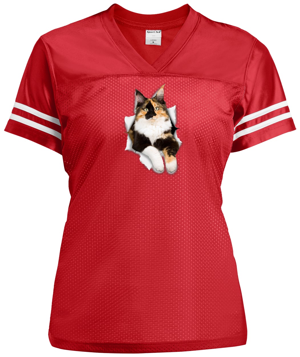 LST307 Sport-Tek Ladies' Replica Jersey - True Red/White