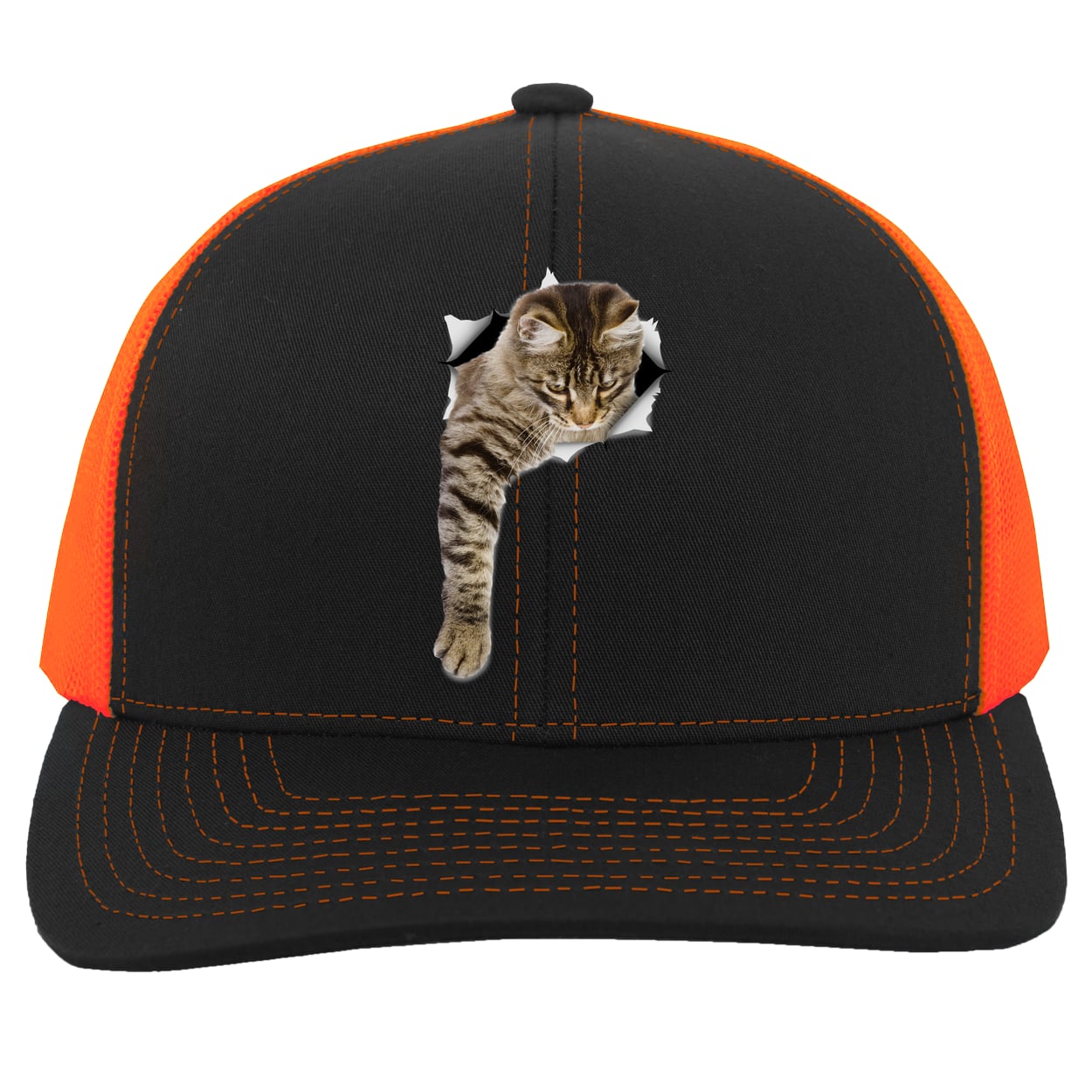 104C Trucker Snap Back - Black/Neon Orange