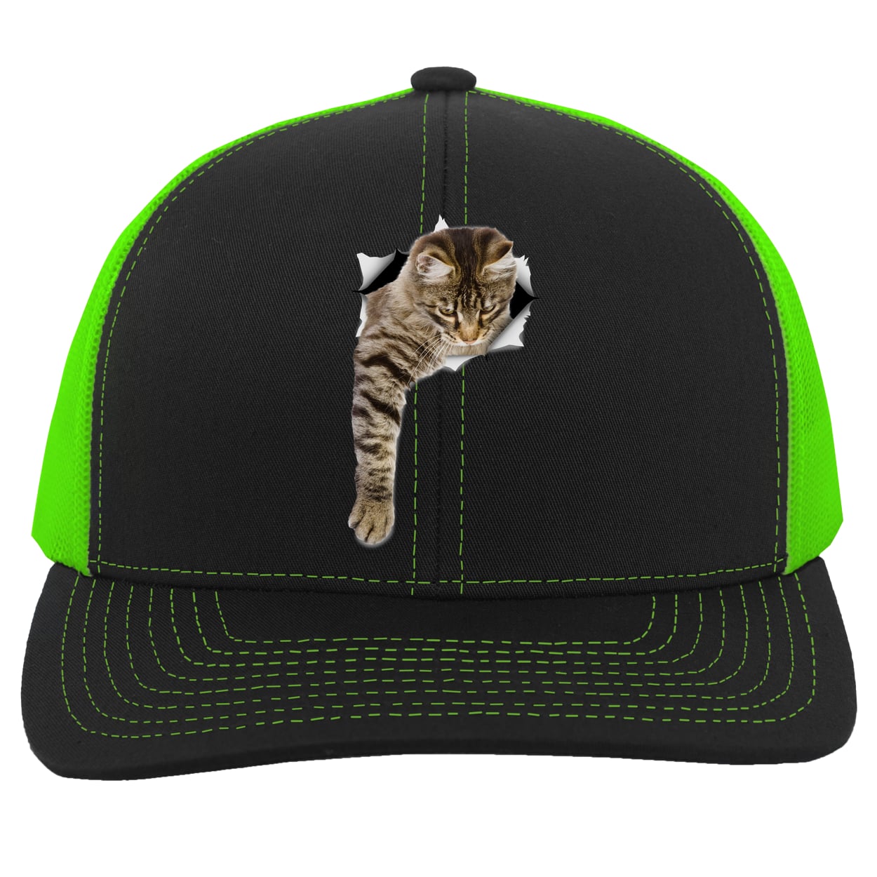 104C Trucker Snap Back - Black/Neon Green