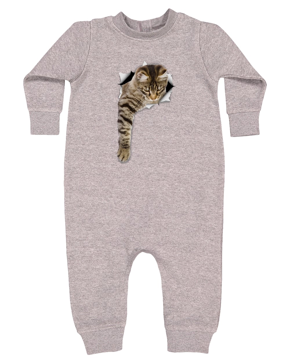 4447 Rabbit Skins Infant Fleece One-Piece Bodysuit - Heather Grey