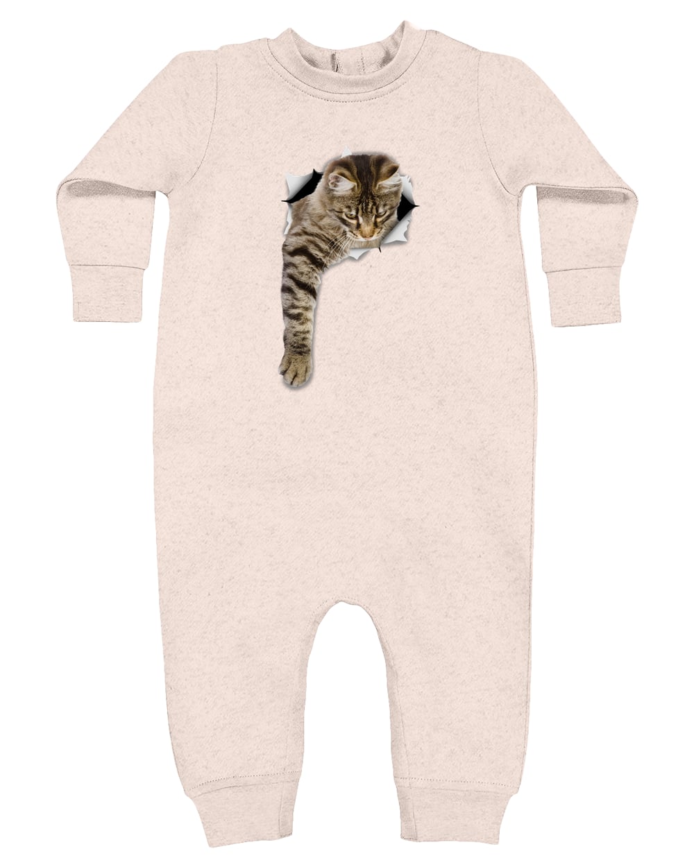 4447 Rabbit Skins Infant Fleece One-Piece Bodysuit - Natural Heather