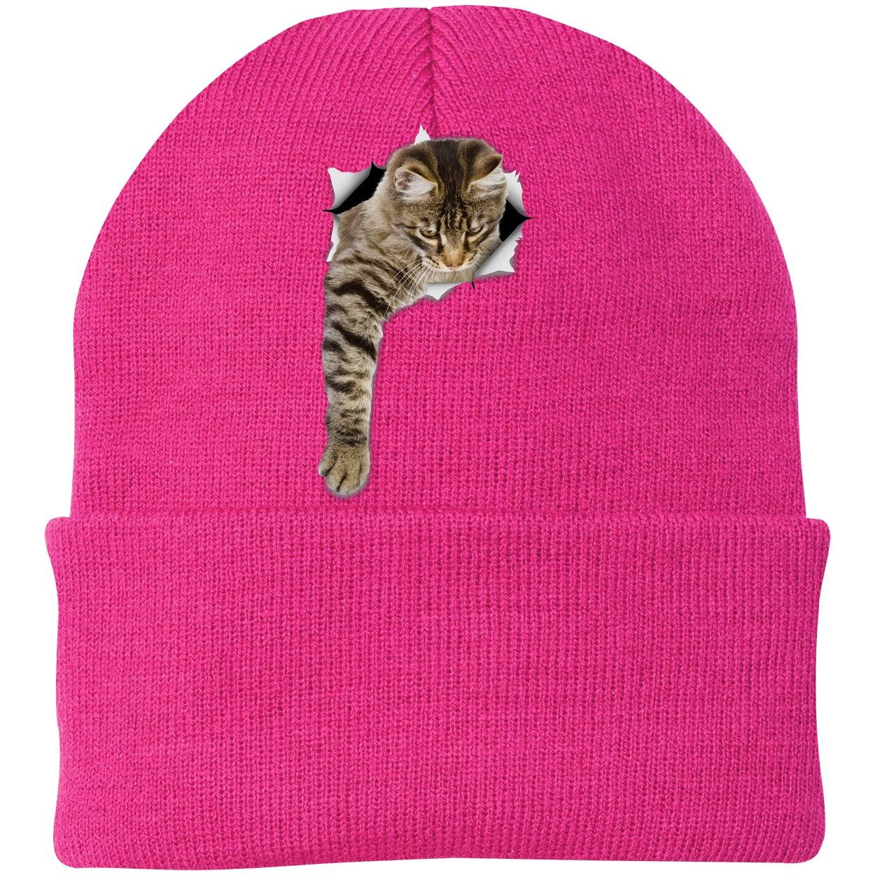 CP90 Port & Company Knit Beanie - Neon Pink
