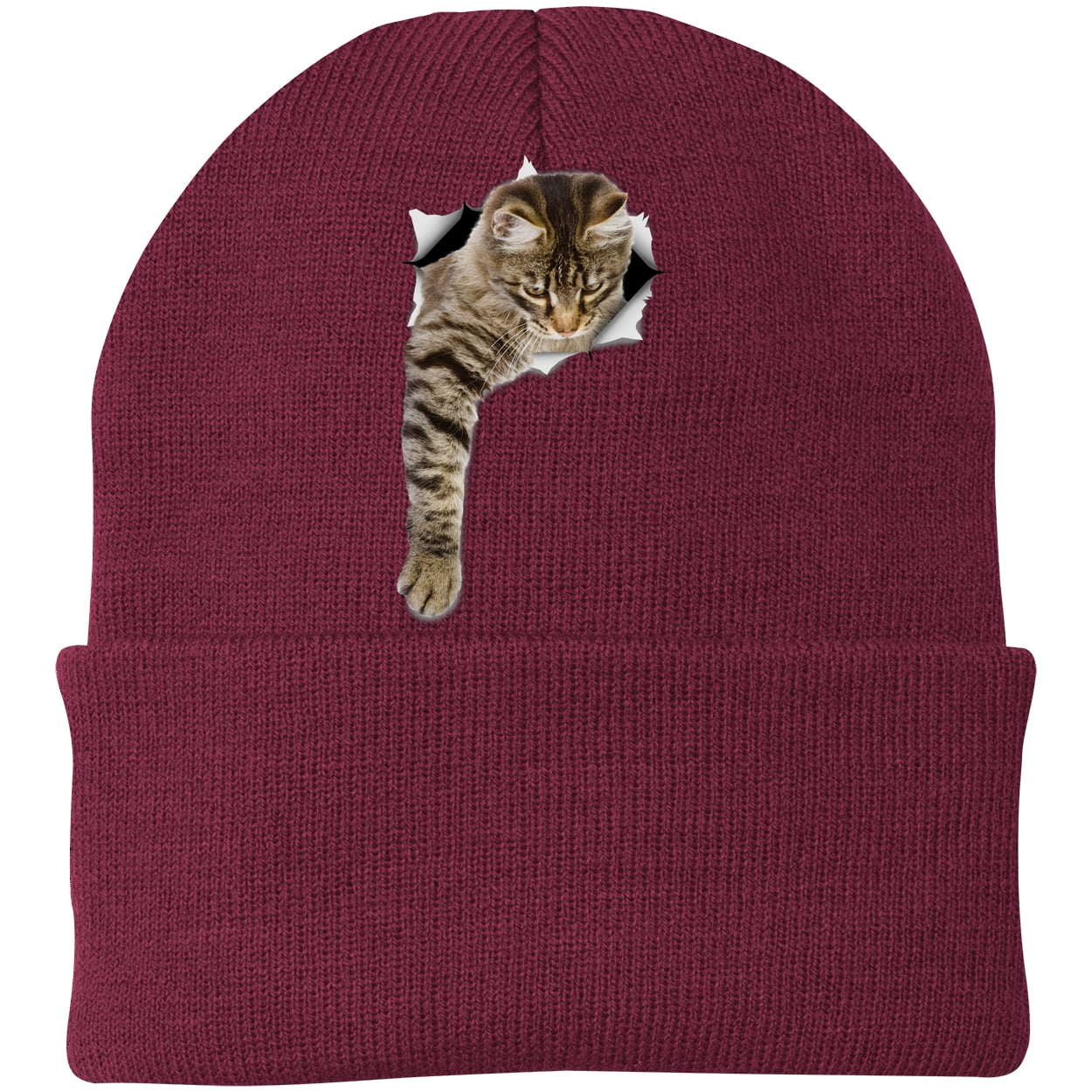 CP90 Port & Company Knit Beanie - Maroon