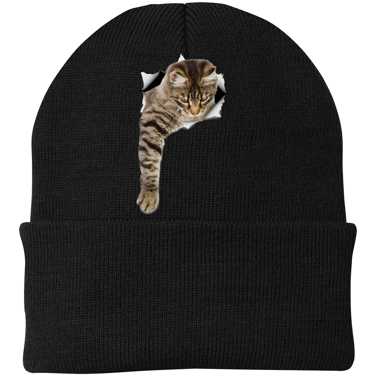 CP90 Port & Company Knit Beanie - Black