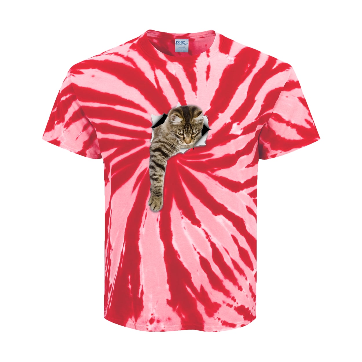 PC147Y Port & Company Kids Tie-Dye Tee - Red