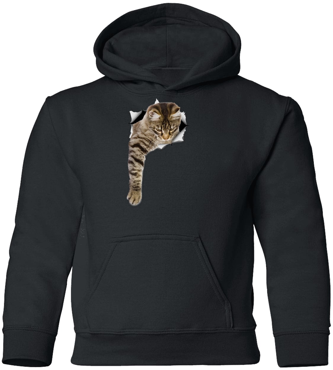 G185B Gildan Youth Pullover Hoodie - Black