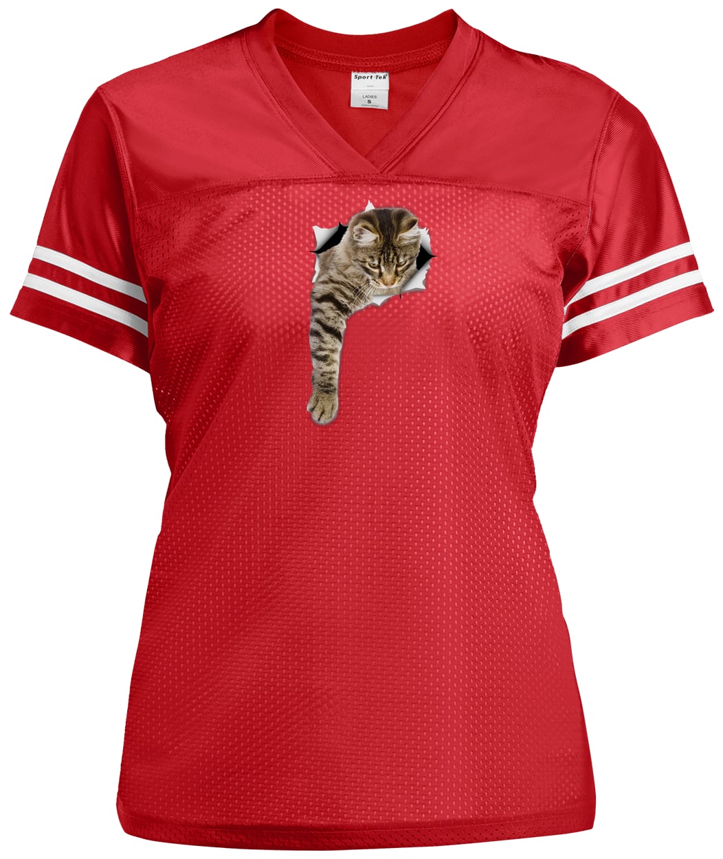 LST307 Sport-Tek Ladies' Replica Jersey - True Red/White