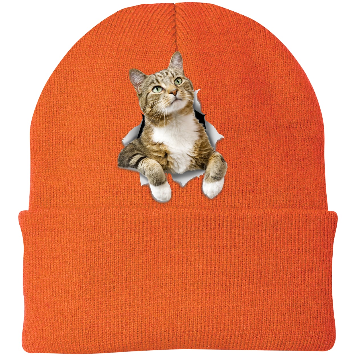 CP90 Port & Company Knit Beanie - Neon Orange