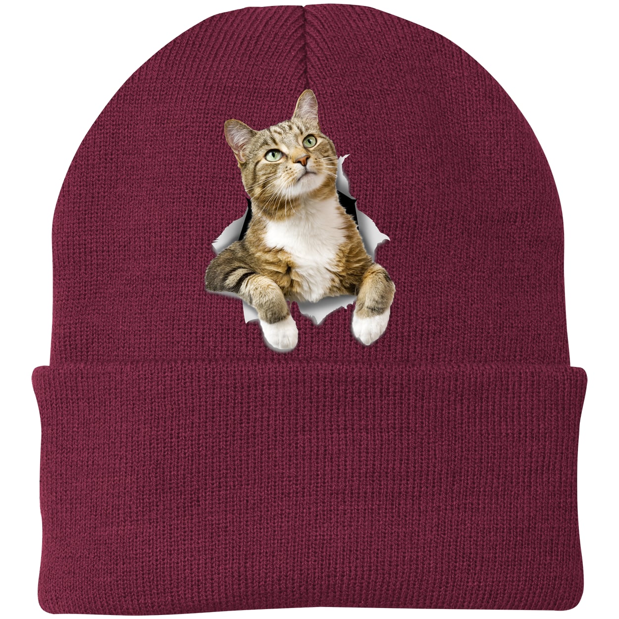 CP90 Port & Company Knit Beanie - Maroon