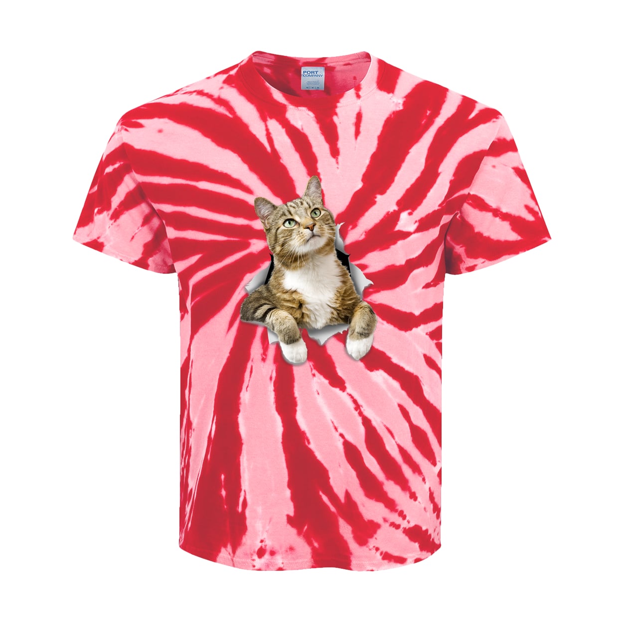PC147Y Port & Company Kids Tie-Dye Tee - Red